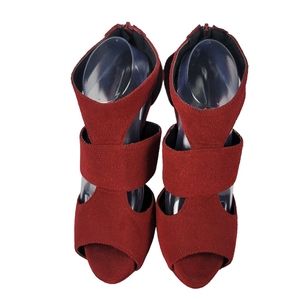 PROMISE Women's Maroon Peep toe Platform stiletto heels size 9